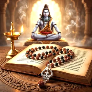 Karungali & Rudraksh GS Mala With OM Rudraksh Pendant