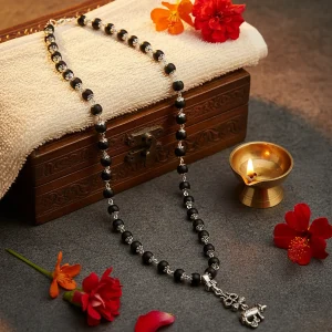 Karungali Malai With Nandi Pendant With Lab Certification